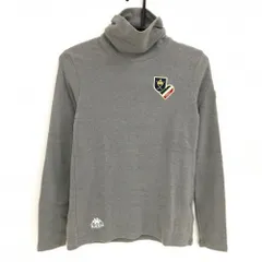 【美品】カッパ 長袖ハイネックシャツ グレー 微起毛素材 ネックギャザー レディース L ゴルフウェア Kappa