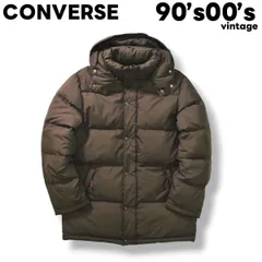 90s00s コンバース CONVERSE フード付き ダウンジャケット M チャコールブラウン メンズ