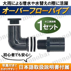オーバーフローパイプ 加工部品 対策部品 メダカ めだか キャップ付き 金魚 飼育ケース 飼育ボックス 水槽 大雨対策 水位調整 工具なしセット