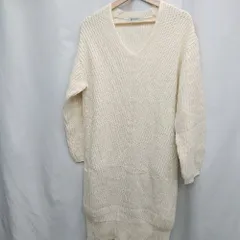 ◇ ⊆ nano universe ナノ ユニバース シンプル 長袖 ロング ニットワンピース サイズ36 クリーム系 レディース E  【1505220006294】