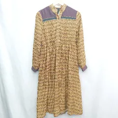 ◇ ◎●未使用● ⊇ select MOCA セレクト モカ 総柄 長袖 膝下丈 ワンピース サイズM イエロー系 レディース E  【1503060016800】