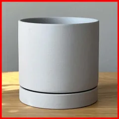 シンプル 小型 北欧 小さめ 3号 室内 直径 受皿付き 8.5cm 陶器鉢 インテリア 植木鉢 観葉植物 おしゃれ 植物 鉢 韓国 (イナコウゲイ) (ライトグレー) inakougei