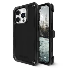 【Pelican】 iPhone 15 Pro Max 用 ハイブリッド ケース [抗菌・米軍MIL規格 落下テスト6.4mクリア] MagSafe対応 シールド ブラック 黒 [Shield Black - MagSafe] [iPhone15ProMax]