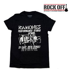 ロックオフ Tシャツ 半袖 ラモーンズ イーストビレッジ 黒 ROCK OFF RAMONES EAST VILLAGE ブラック プリントTシャツ