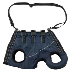 Funriche 犬 ハーネス リード セット 歩行補助 ペット 用品 服 中型犬 小型犬 介護 服 脚 障害 リハビリ 散歩 胴輪 簡単脱着(ブルー L) [ブルー] [L]