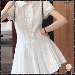 プリーツミニワンピース セットアップ春夏 レディース フリルチュニックワンピース＆ショート パンツ2点セット ロマンチックガーリーAラインワンピース 清楚な制服風 韓国ファッション夏 可愛いシャツワンピ デートワンピース白