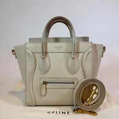 大人気✨ セリーヌ ハンドバッグ ラゲージ ナノショッパー アイボリー　レザー