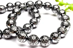 健康のお守りに！ テラヘルツ鉱石　12.5-13mm　マニ車 ブレスレット 1個売り パワーストーン 天然石 _BG5995-125-13