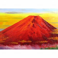 ★ 小林幸三『赤富士（SM号）』油彩画・油絵　風景画　富士山　お正月