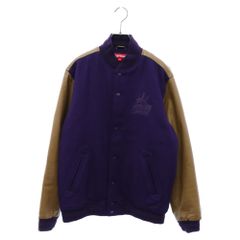 SUPREME (シュプリーム) 07AW varsity jacket 自由の女神刺繍スタジアムジャケット アウター パープル - メルカリ