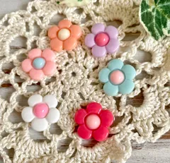 ✿*ﾟお花デコパーツ＊6個　６色　入荷 ✿*ﾟ