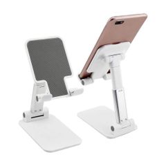 【新着商品】スマホとタブレット置き用ホルダー 高度調整可能 折り畳み式 軽量 卓上 小型 携帯 タブレットスタンド iPhone/iPad/Android/Nintendo Switch/Kindle（4-11インチ）などに対応 スマホスタンド ホワイト