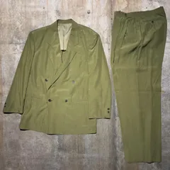 LANVIN(ランバン) 90'sダブルセットアップ L程度 カーキ シルクのサムネイル