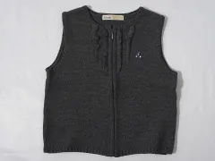 ファミリア familiar アウトレット 子供服 女の子 120cm ジップアップ ニット ベスト グレー 秋 冬 ★2 トップス 冬服 ガールズ 女児 キッズ 【中古】 ユーズド リサイクル こども