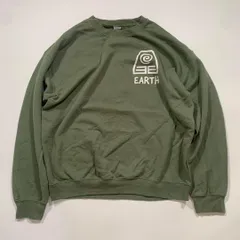 カーキ プリント オーバーサイズ スウェット トレーナー アメカジ ビッグシルエット 90s ストリート street Y2K