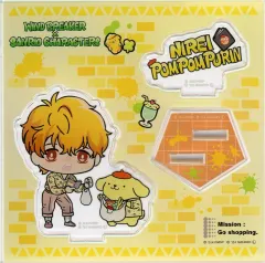 【中古】アクリルスタンド・アクリルパネル 楡井秋彦×ポムポムプリン(ミニキャラ) アクリルスタンド 「WIND BREAKER×サンリオキャラクターズ POP UP SHOP」