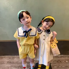 ワンピース 韓国子供服 セットアップ 兄妹お揃い コーデ 兄妹服 姉弟服 半袖 夏 男の子 女の子カ ジュアル 上下セット ユニセックス リゾート キッズ こども 可愛い きれいめ 入園式xmtz12