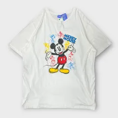 Disney ディズニー ミッキー Mickey プリントTシャツ 古着 XLサイズ ホワイト キャラクターTシャツ ヴィンテージ