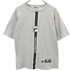 フィラ プリント 半袖 Tシャツ M グレー FILA ロゴ メンズ 【中古】  【230627】 メール便可