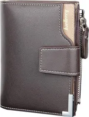 ブラウン　財布 メンズ 二つ折り財布 ウォレット メンズ カーボンレザー 二つ折り革財布 メンズ 本革 大容量 メンズ ボックス型小銭入れ 二つ折り財布 カード多収納 ビジネス プレゼント