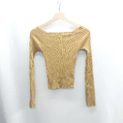 ◇ ⊇ MURUA ムルーア ストレッチニット 長袖 ブラウス サイズM キャメル レディース E  【1410100018963】