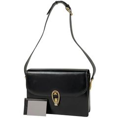 【在庫一掃】 セリーヌ CELINE ブラゾン ショルダーバッグ ツイスト金具 ショルダーバッグ レザー ブラック レディース 【中古】