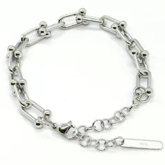 ブレスレット マンテル Uチェーン メンズ シルバー 銀色 韓国 U字フック