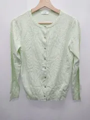 ◇ ⊇ a.v.v アーヴェヴェ シンプル 長袖 ニット カーディガン サイズM ミントグリーン レディース E  【1411070009692】
