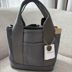 トートバッグ レディース キャンバス 仕切り ミニ トート 自立 マチ広 軽量 小さめ バッグインバッグ マザーズバッグ シンプル 無地 収納 軽い ポケット美収納 　3つ仕切り ダークグレー