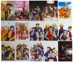 【中古】ポストカード(キャラクター) [単品] 集合 ポストカード15枚セット 「3DSソフト 逆転裁判1～6 イーカプコン限定版 BOX＆POSTCARD SET」 同梱特典