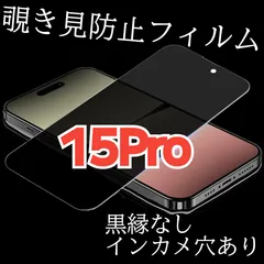 【iPhone15Pro】覗き見防止ガラスフィルム　プライバシー保護