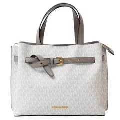 マイケルコース バッグ レディース エミリア サッチェル ラージ MKシグネチャー グレー×ホワイト MICHAEL KORS 35F0GU5S3B 中古