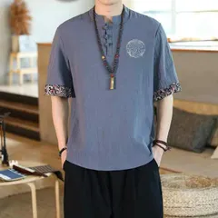 種類32：XL/E：T038ホワイト  メンズ ファッション 服 男性用 オシャレ シンプル 大人 かっこいい 大きいサイズ ストリート 紳士服 ボタン ダウン リネンシャツ 半袖 T シャツ 唐 スーツ 綿 リネン レトロ カジュアル トップス