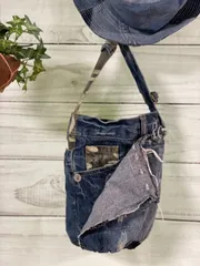 リメイクデニムワンハンドルバッグ迷彩コンビネーションbag-0005