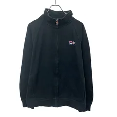 FILA ロゴスウェット トレーナー L ブラック フィラ ジップアップ ラグラン ワンポイント スポーティー 古着卸 アメリカ仕入 a708-6212