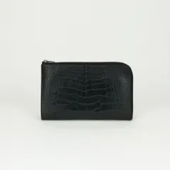 エルメス リミックス アリゲーター デュオ ラウンドジップウォレット ブラック HERMES - エルメス リミックス アリゲーター デュオ ラウンド