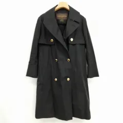 ルイヴィトン LOUIS VUITTON 2WAY トレンチコート スプリングコート ロングベスト ゴールド 金ボタン コットン ベルト欠損 34 ブラックのサムネイル