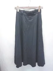 ◇ ⊆ IENA イエナ ウール100% ロング丈 フレア スカート サイズ36 ネイビー レディース E  【1506250006292】