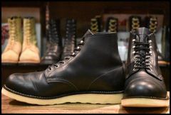 【9D 良品 07年】レッドウィング 8165 アイリッシュセッター 黒 ブラッククローム プレーントゥ 編み上げ ブーツ redwing HOPESMORE【FF453】