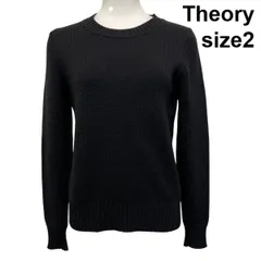 ◆ セオリー theory ニット セーター 長袖 黒 毛100％ 2 M 9号 レディース S5V359