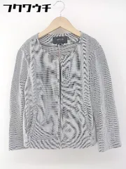 ◇ COMME CA ISM コムサイズム チェック 長袖 ブルゾン サイズ 9 ホワイト ブラック レディース  【1106150017734】