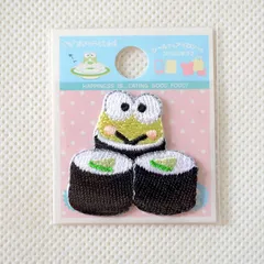 ワッペン アイロン ブランド アップリケ サンリオ けろけろけろっぴ お寿司やさん ミニ S01Y2852 ガチャガチャ レトロ