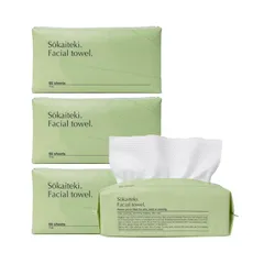 人気☆彡厚手 タオル メイク落とし 洗顔 使い捨て フェイスタオル (60枚入り(4パック)) 使い捨てタオル 60枚入り フェイシャルタオル クレンジングタオル Sokaiteki