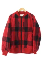 ホワイトマウンテニアリング White Mountaineering 16AW チェック柄 プリマロフト 中綿 ボンバー ジャケット ブルゾン WM1676225 1 赤 黒 レッド ブラック ブランド古着ベクトル 中古●240830のサムネイル