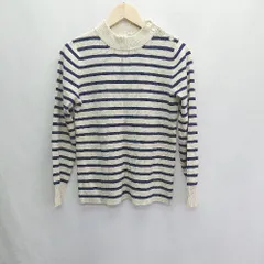 ◇ ADAM ET ROPE' アダムエロペ ウール カシミヤ ボーダー 長袖 ニット サイズF アイボリー系 レディース E  【1406050073367】