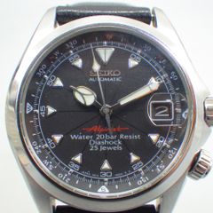 SEIKO セイコー アルピニスト 黒文字盤 オートマティック 自動巻き 腕時計 4S15-6000 ステンレススチール ブラック メンズ【中古】【送料無料】