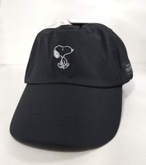 新品　スヌーピー　キャップ　黒　レディス　LOWCAP　浅め　PEANUTS UVカット素材　遮光　撥水加工　薄手　スポーツキャップ
