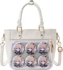 HARGIO 痛バッグ 小さめ ミニ 2WAY トートバッグ ハンドバッグ ショルダーバッグ 可愛い(ホワイト,  Free Size)