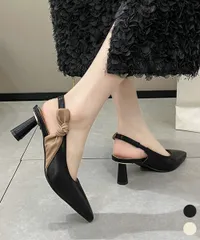 ハイヒールパンプス ポインテッドトゥ配色