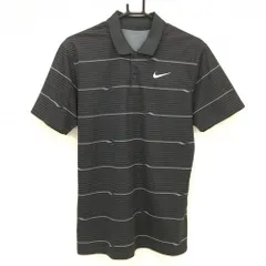 【超美品】ナイキ 半袖ポロシャツ グレー×黒 ボーダー DRI-FIT メンズ S ゴルフウェア 2024年モデル NIKE
